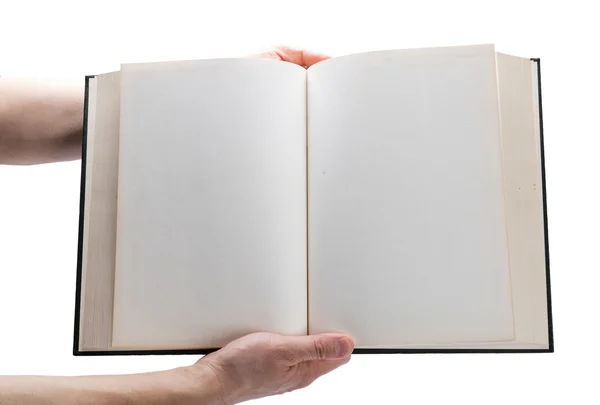 Üres fehér lapok egy nyitott könyv — Stock Fotó