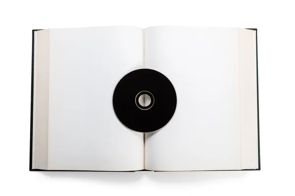 Open book and compact disk — Stock Photo, Image