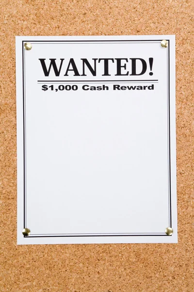 Wanted plakat z bliska strzał — Zdjęcie stockowe