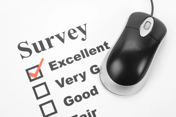 Questionnaire and computer mouse — Stock Photo, Image