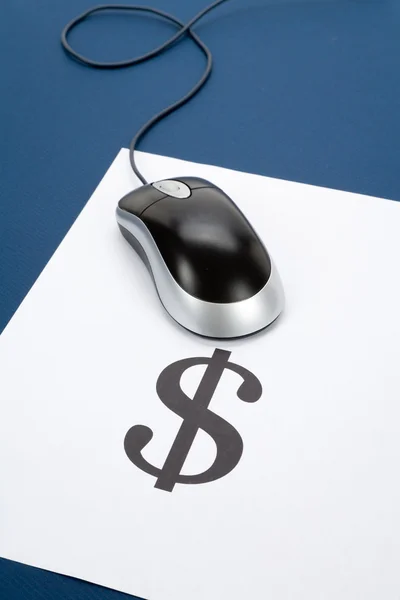 Computer mouse and dollar sign — Stock Photo, Image