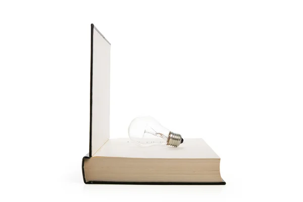 Book and light bulb — Stock Photo, Image
