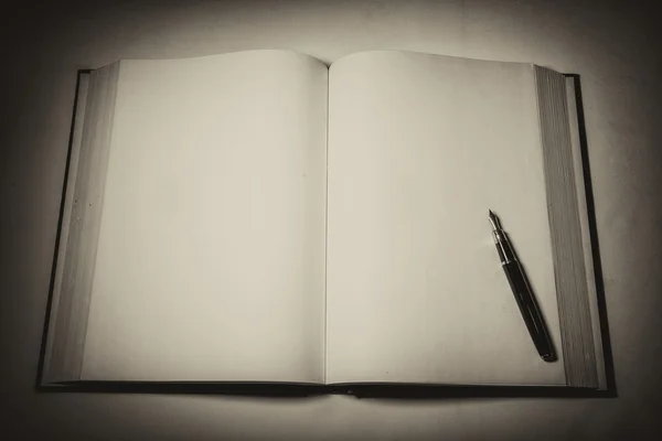 Pagini albe goale într-o carte deschisă — Fotografie, imagine de stoc
