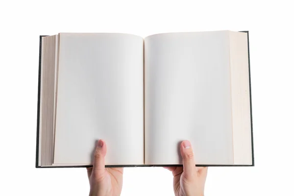 Blank white pages in an open book — Stock Photo, Image