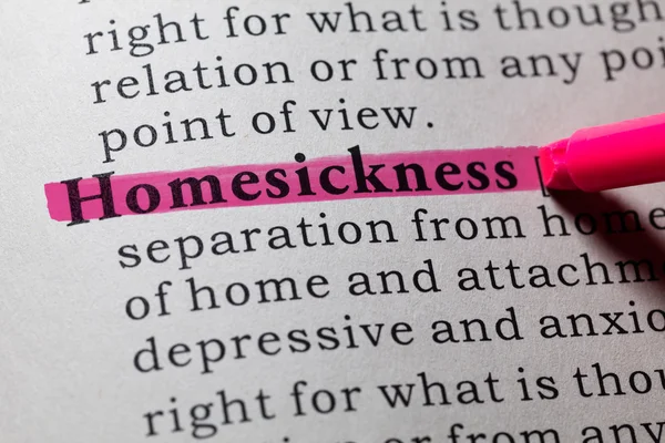 Definition of homesickness — Stock Photo, Image