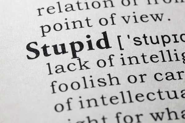 Definición de estúpido — Foto de Stock