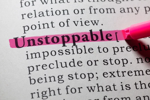 Definition of unstoppable — Stock Photo, Image