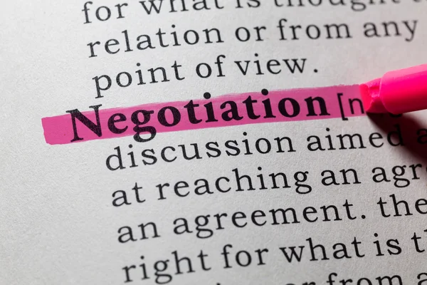 Definicji negocjacji — Zdjęcie stockowe