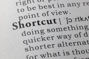 Sahte Sözlük, Kısayol sözlük tanımı