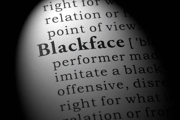 Fake Dictionary Wörterbuchdefinition Von Blackface — Stockfoto