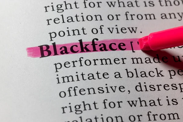 Sahte Sözlük, Siyah Yüz 'ün Sözlük tanımı