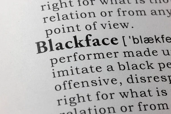 Fake Dictionary Wörterbuchdefinition Von Blackface — Stockfoto