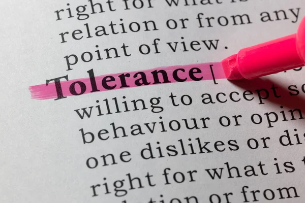 Fake Dictionary Dictionary Definition Tolerance — Stock Photo, Image