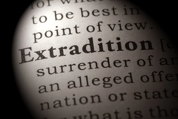 Definicja wyrazu ekstradycji — Zdjęcie stockowe