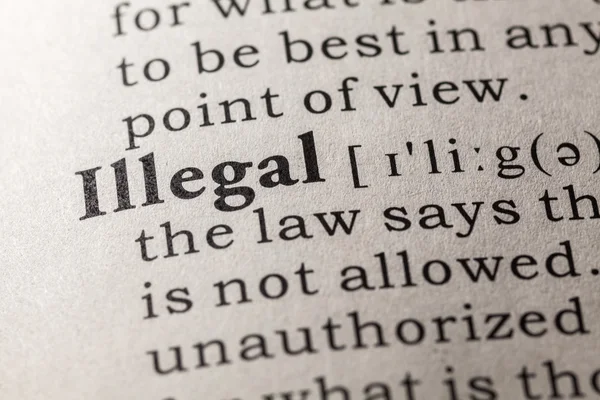 Definition of the word illegal — Stock Photo, Image