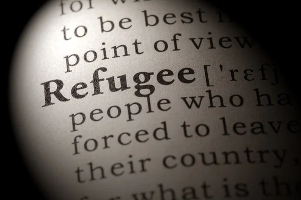 Definition of the word refugee — Stock Photo, Image