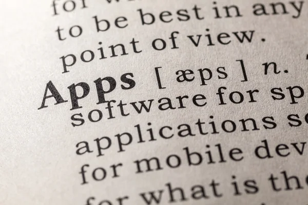 Definition of the word apps — Stock Photo, Image