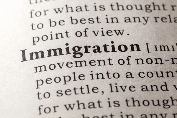 Definition av ordet invandring — Stockfoto