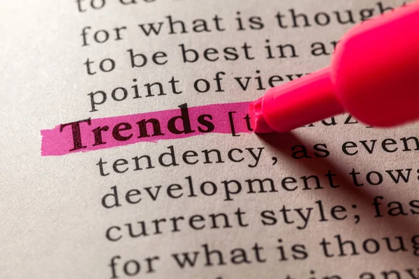 Definition of the word trends — Stock Photo, Image