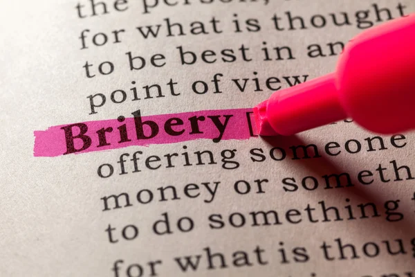 Definition of the word bribery — Stock Photo, Image