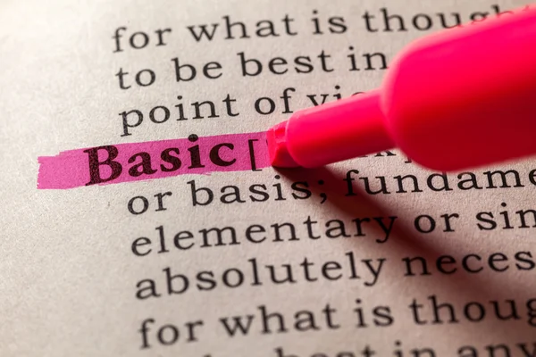 Definition of the word basic — Stock Photo, Image