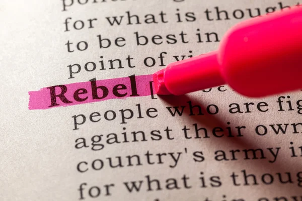 Definición de la palabra rebelde —  Fotos de Stock