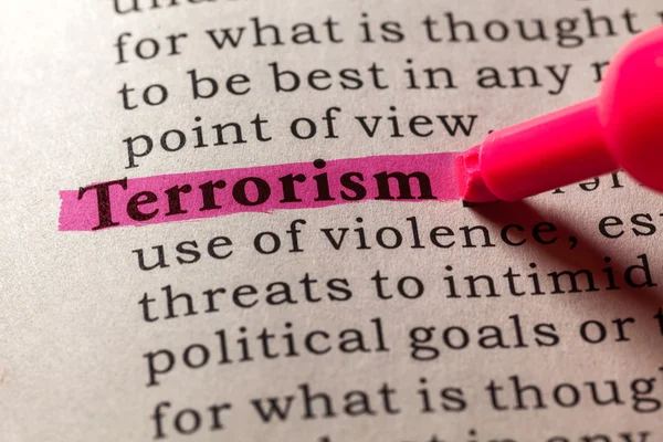 Definition des Wortes Terrorismus — Stockfoto