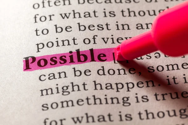 Definition of the word possible — Stock Photo, Image