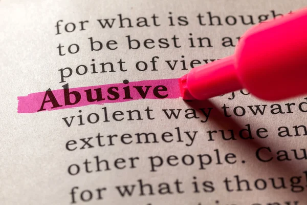 Definition of the word abusive — Stock Photo, Image