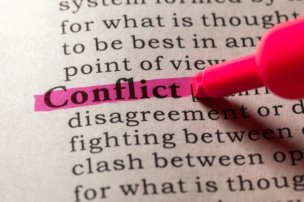 Definición de la palabra conflicto —  Fotos de Stock