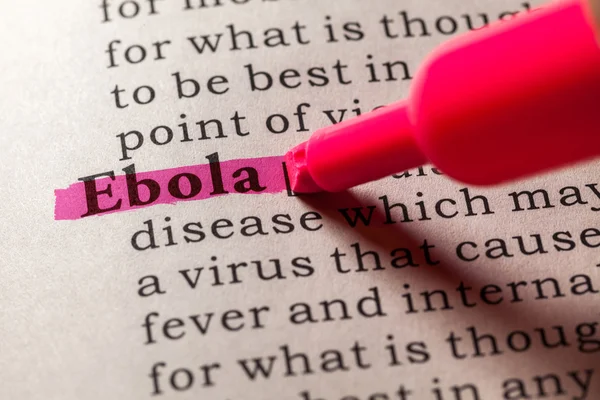 Definition of the word Ebola — Stock Photo, Image