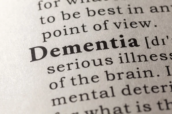 Definition of the word dementia — Stock Photo, Image