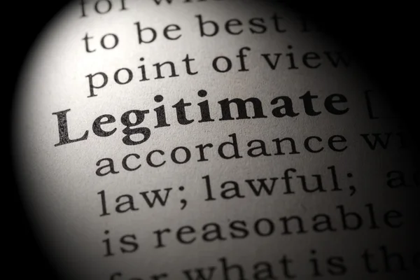 Definition of the word legitimate — Stock Photo, Image