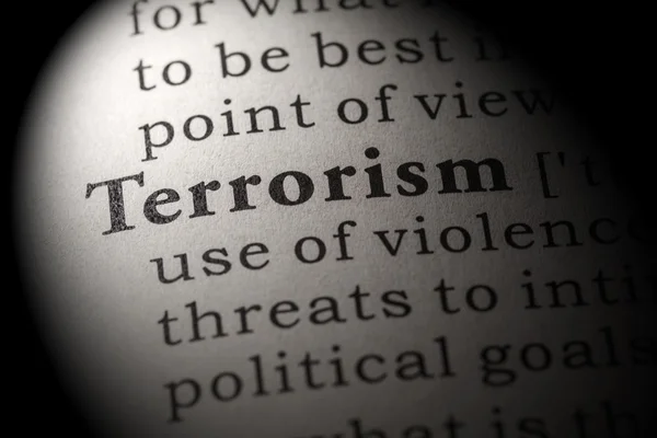 Definition des Wortes Terrorismus — Stockfoto