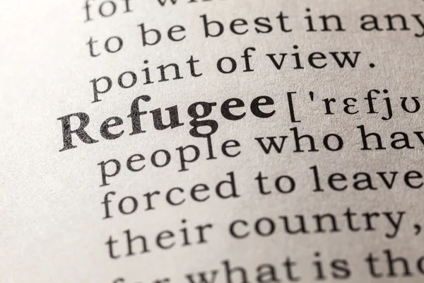 Definizione del termine rifugiato — Foto Stock
