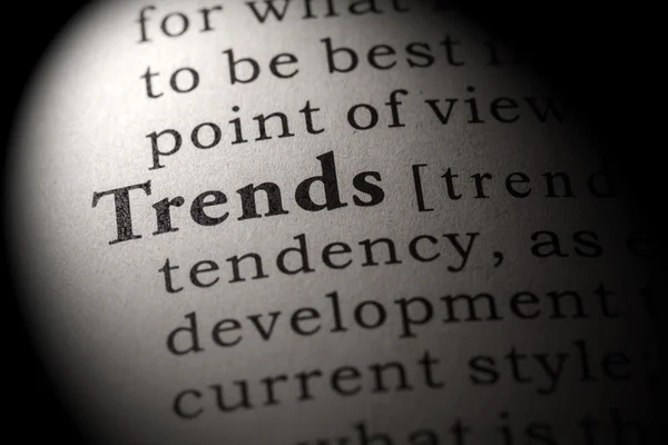 Definition of the word trends — Stock Photo, Image