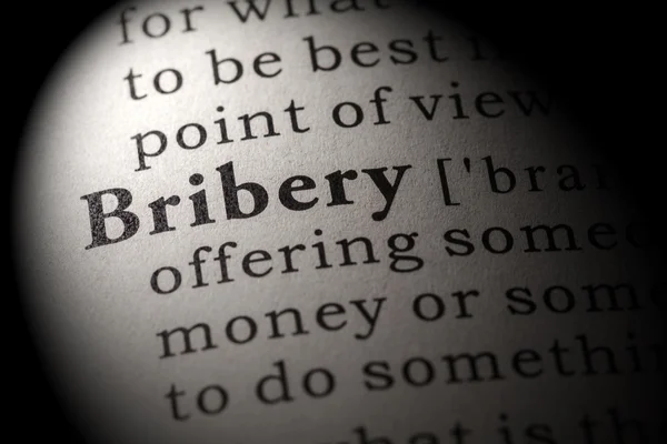 Definition of the word bribery — Stock Photo, Image