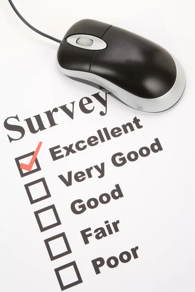 Questionnaire and computer mouse — Stock Photo, Image