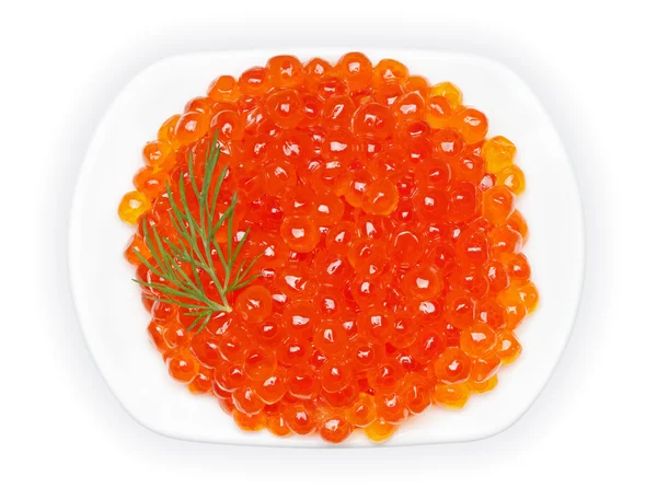 Caviar vermelho na tigela. — Fotografia de Stock