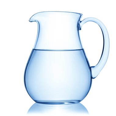 cam sürahiglas werper van water.