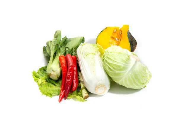 Fresh Group Vegetables White Background — Stock Photo, Image