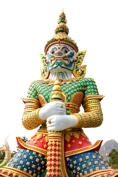 Giant Guardian Statue Thailand Isolated White — Stock Photo, Image