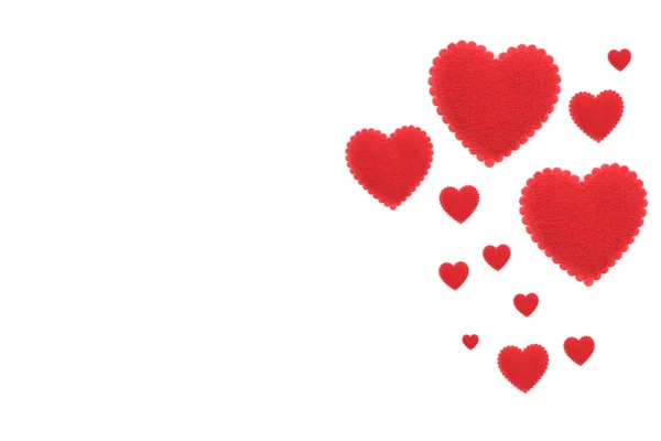 Corações Amor Vermelho Isolado Fundo Branco — Fotografia de Stock