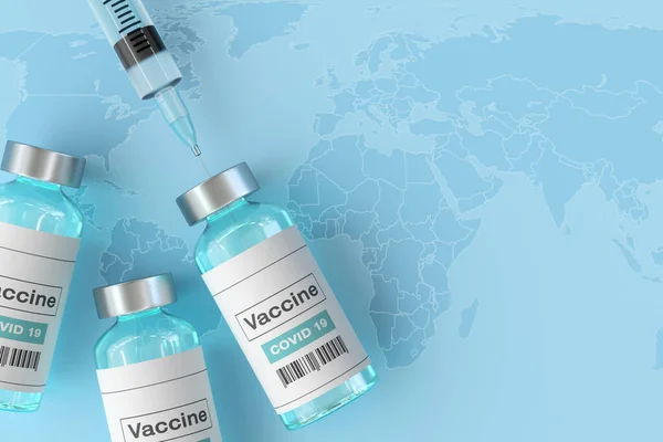 Ilustração Vacina Contra Coronavírus Conceito Médico Vacinação Contra Vírus Corona — Fotografia de Stock