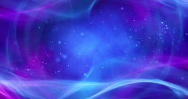 Soyut mavi arkaplan. Pürüzsüz hatları olan parlak, parlak bir arka plan. 3d illüstrasyon