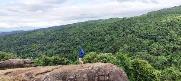 Hombre Paisaje Del Mirador Montaña Provincia Phetchabun Tailandia — Foto de Stock