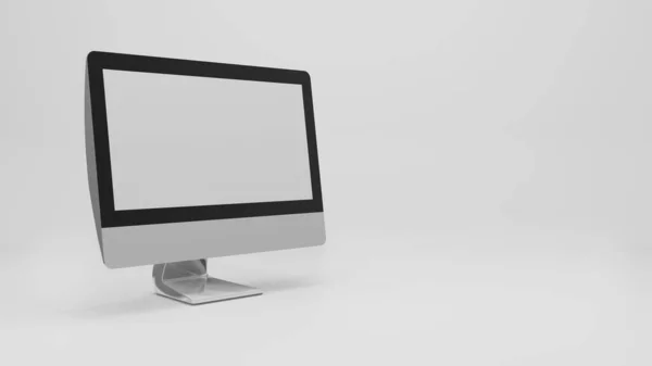 Pantalla Monitor Monobloque Computadora Aislada Renderizado — Foto de Stock