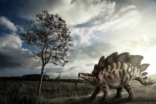 Växtätande Dinosaurie Stegosaurus Som Bor Sen Jura — Stockfoto