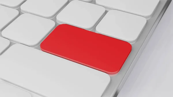 Teclado Computadora Con Tecla Roja Business Finance Concept Rendering — Foto de Stock