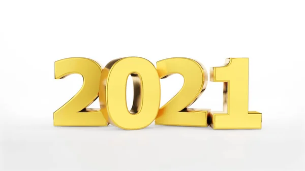 Золотий Напис 2021 Року Ізольовано Білому Тлі Новим 2021 Роком — стокове фото